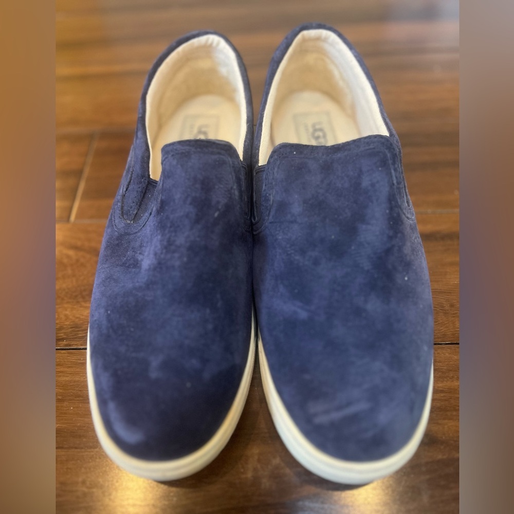 Ugg Navy Suede Slip on Sneakers Size 10